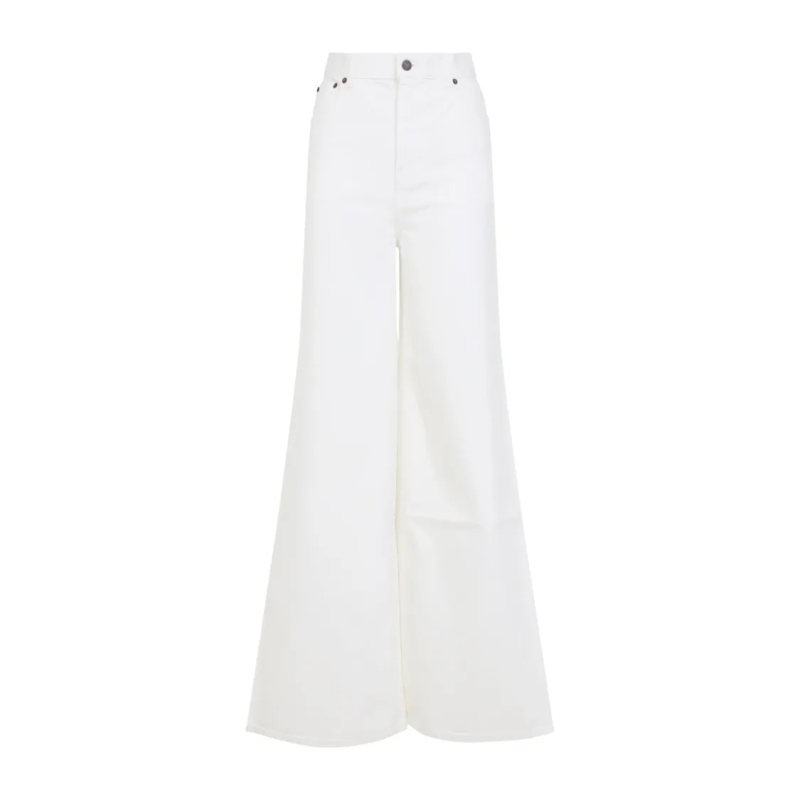 Chloé Jeans High-Waisted Wide-Leg Denim With Design White