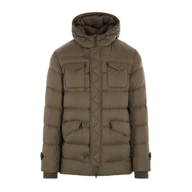 Herno Daunenjacke Medium-Length Down Jacket With Quilted Design Brown