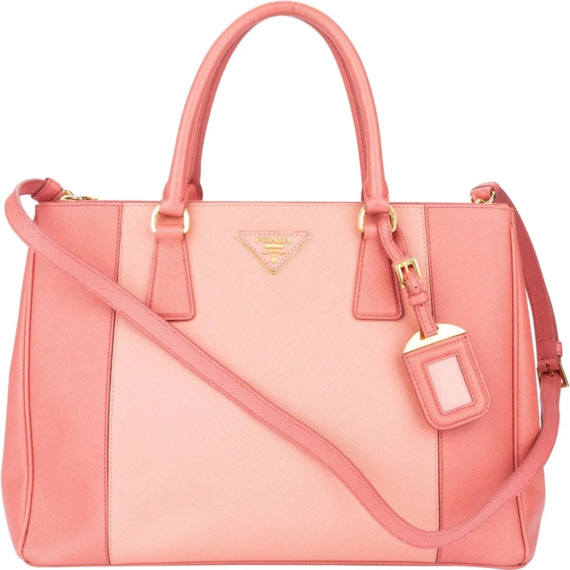 Prada Schultertasche Prada Bicolor Rose Saffiano Leather Galleria Handb mehrfarbig