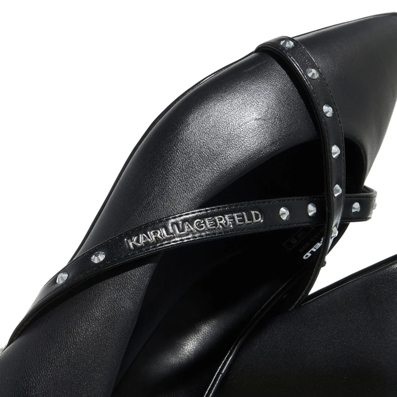 Karl Lagerfeld Ballerinas Kerrie Krosstrap Studs Black Lthr(Image 5)