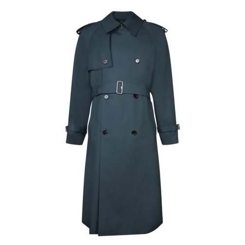 Burberry Double-Breasted Coat With Adjustable Belt Blue 