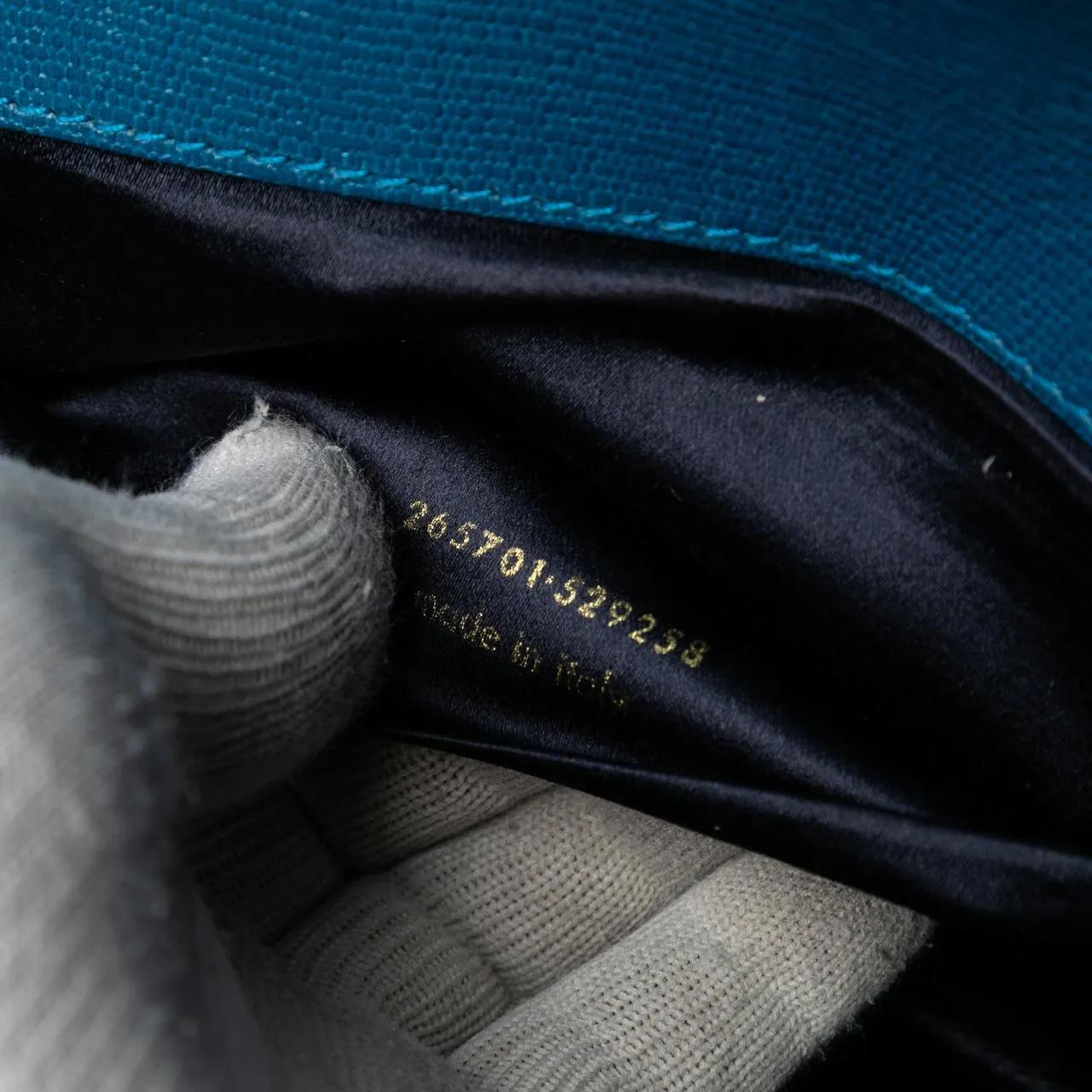 Thumbnail - Saint Laurent Clutches - Textured Leather Chyc Ligne Clutch - Gr. unisize - in Blau - für Damen