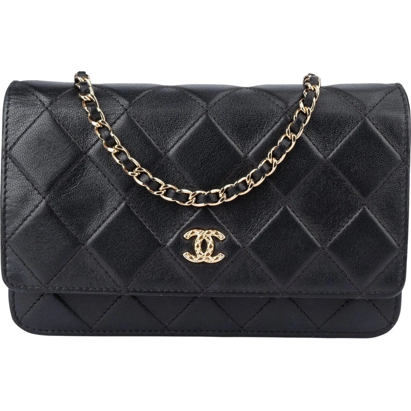 Chanel Tote Chanel Quilted Lambskin Wallet On Chain Crossbody  schwarz