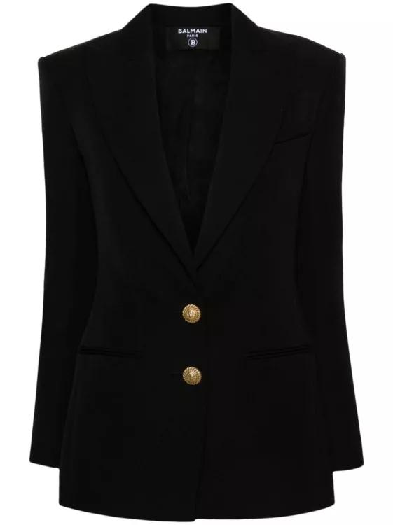 Balmain - Black Virgin Wool Blazer - Größe 38 - black