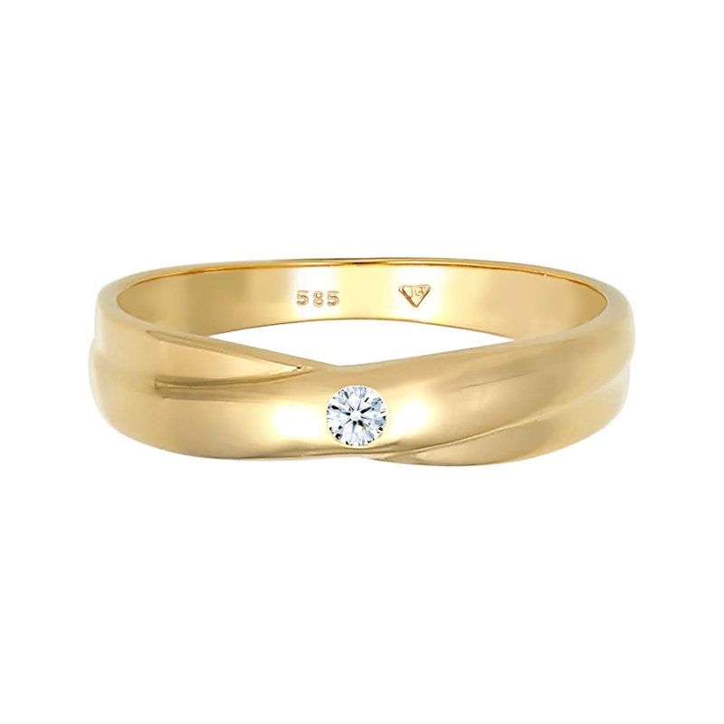 Elli Ring Ring Wickelring Solitär Diamant (0.03 ct.) 585 Gel gold(Image 2)
