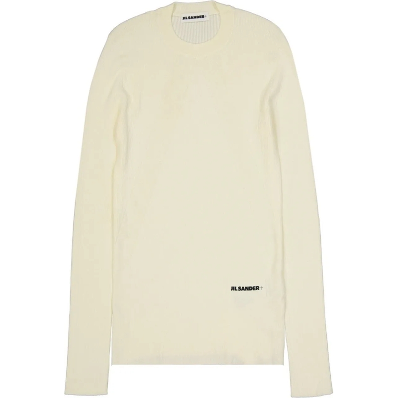 Jil Sander Sweatshirt Jil Sander Logo Fitted Jumper weiß