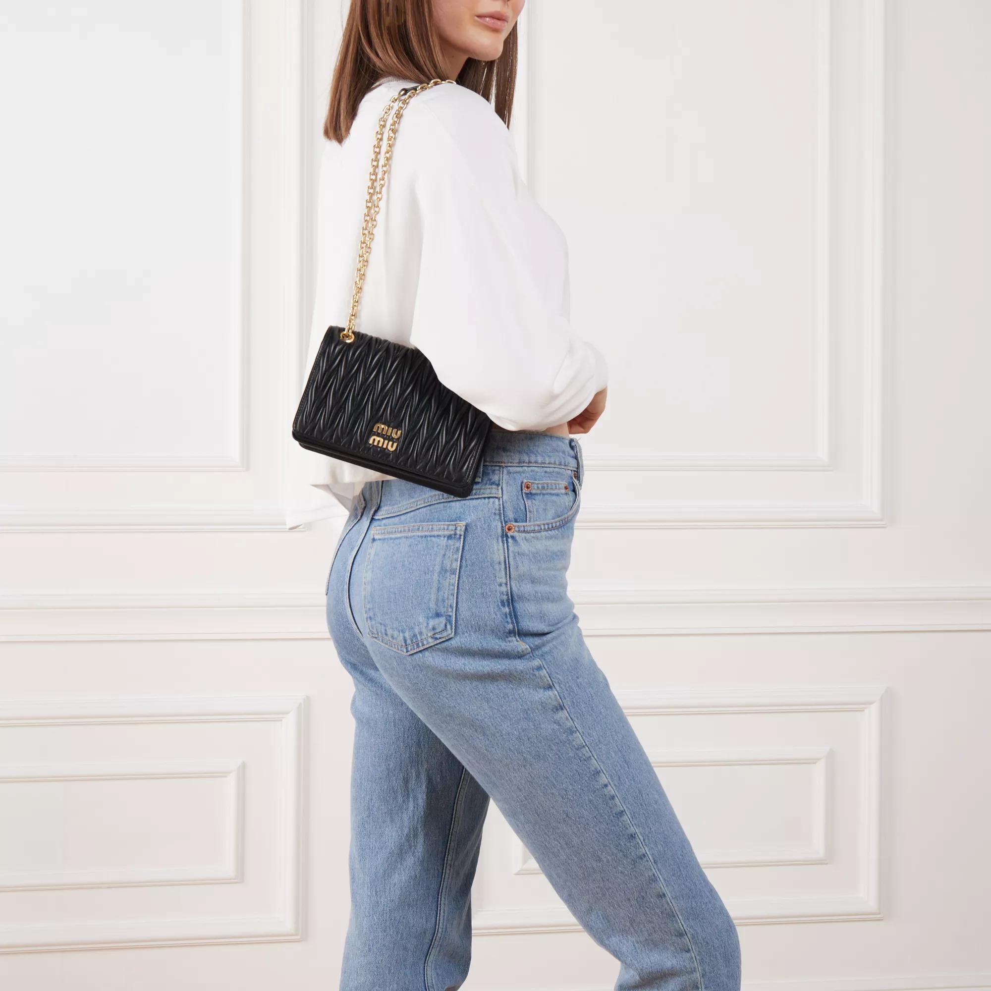 Miu Crossbody bags Mini Bag In Matelassé Nappa Leather in zwart