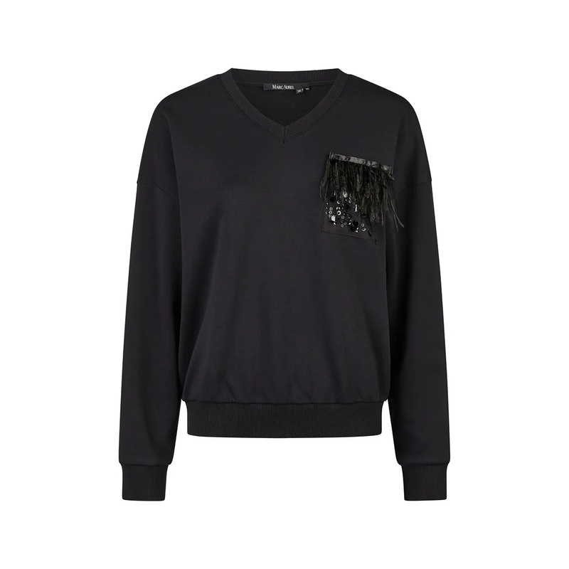 Marc Aurel  Pullover mit Schmucktasche schwarz
