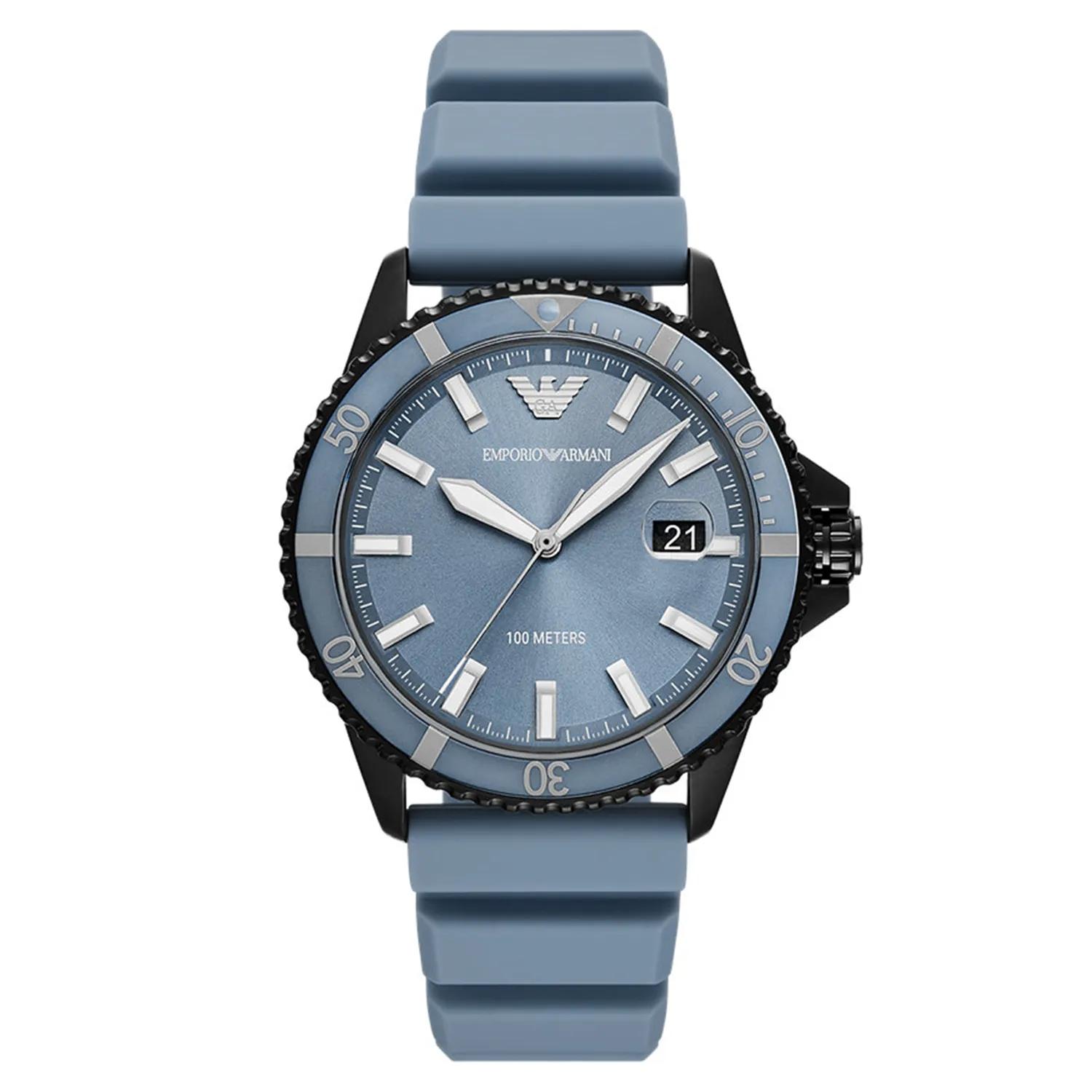 Emporio Armani en Uhr Schwarz Chronograph