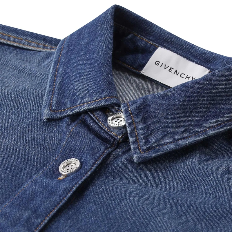 Givenchy Jeansjacke Hemdbluse aus Denim blau(Image 4)