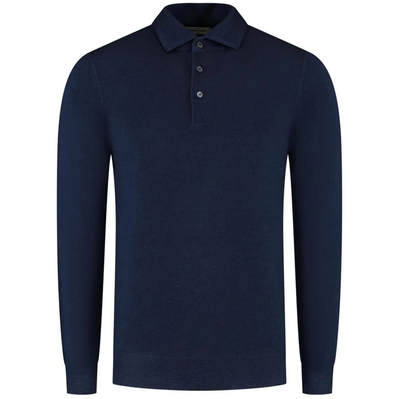 Gran Sasso Polohemd Polo L/slv blau