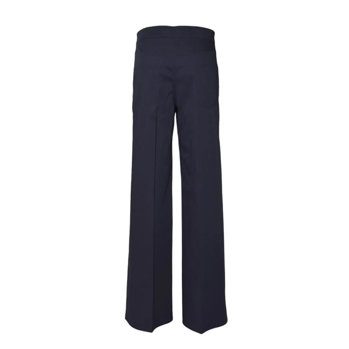 パンツ Etro Blue Cotton Straight Trousers With Buttons Etro Blue Cotton Straight Trousers With Buttons Blue