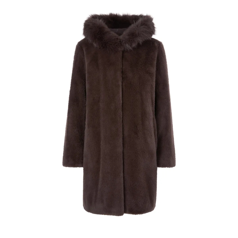 Marc Cain Nepbontjas Mantel seal brown