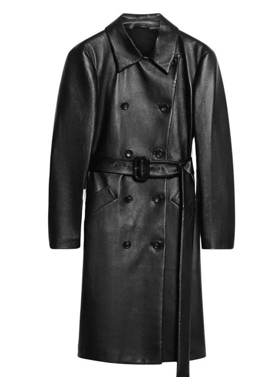 Sportmax - Giostra Leather Trench Coat - Größe 42 - schwarz