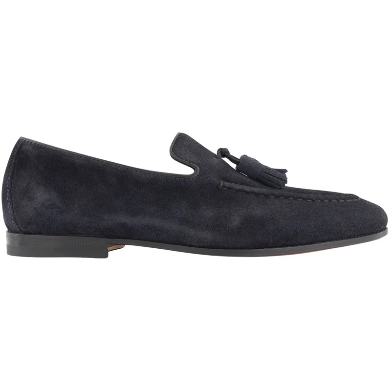 Santoni Mocassin Suede Carlos Tassel Loafer blau