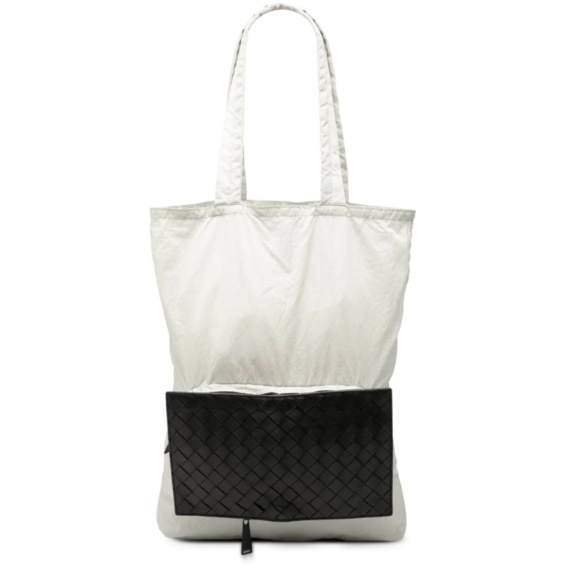 Bottega Veneta Shopper Intrecciato Trimmed Nylon Eco Tote weiß