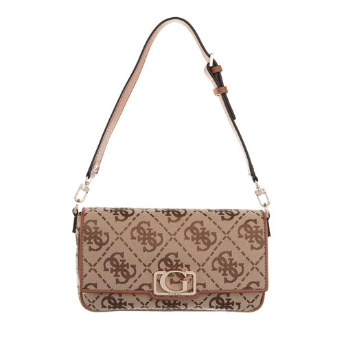 Guess Schultertasche Circe Flap Shoulder Bag Latte Logo
