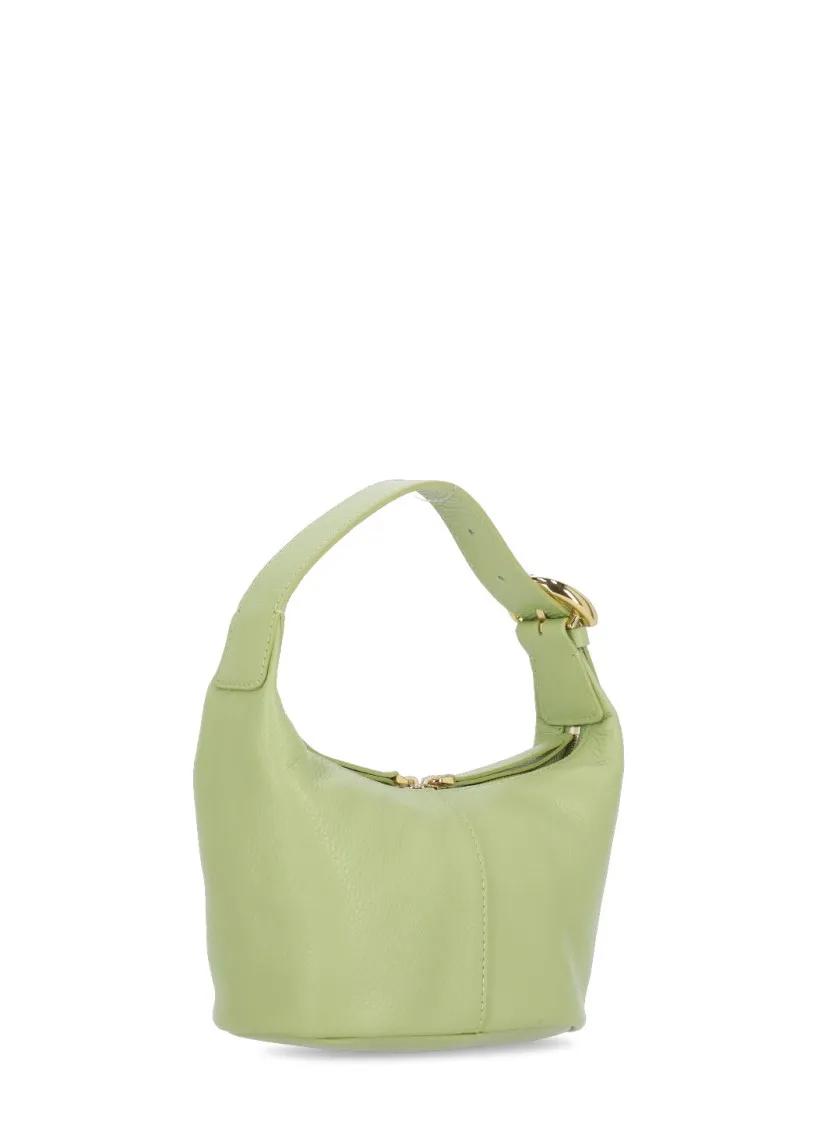 Coccinelle Groene gedeconstrueerde schoudertas met ovaal gesp Green Dames