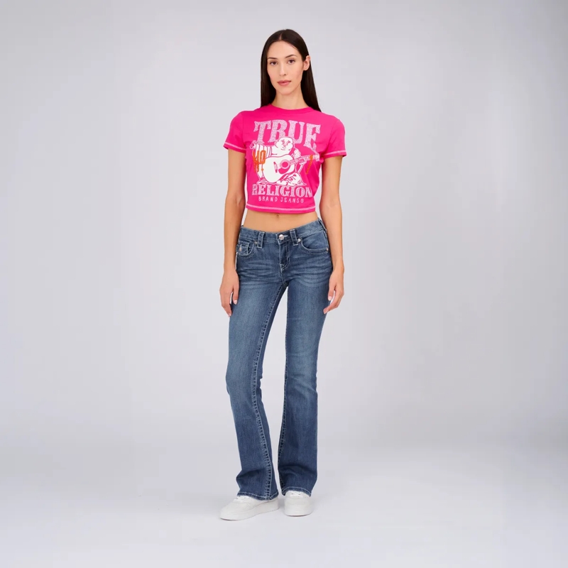 True Religion T-Shirt T-Shirt BUDDHA- Buddha-Print- Ziersteine auf Fr pink(Image 2)