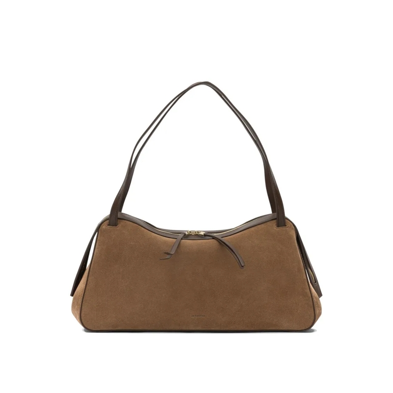 Jil Sander Schultertasche Structured Brown Suede Shoulder Bag Brown