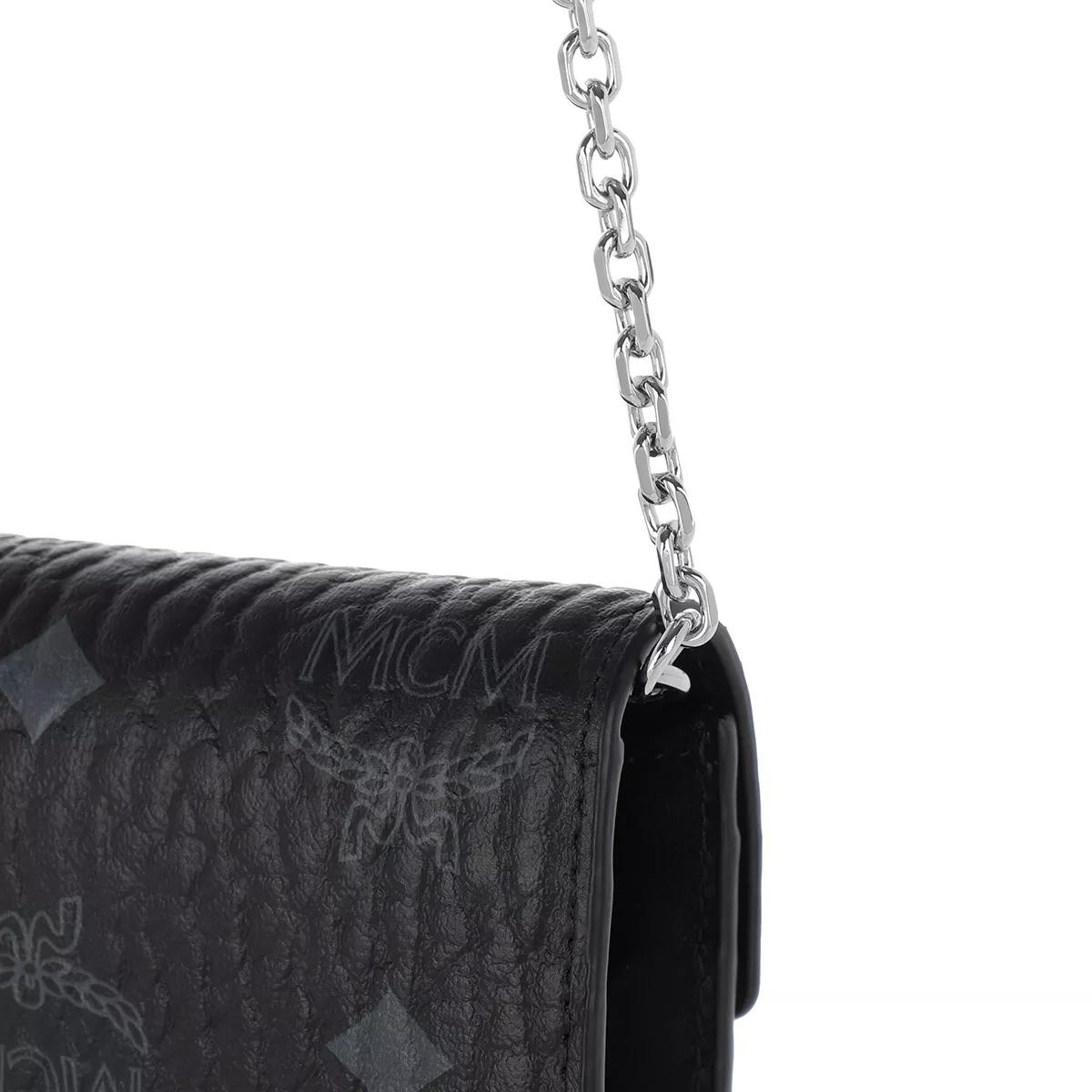 Mcm Patricia Visetos Large Chain Wallet - Black