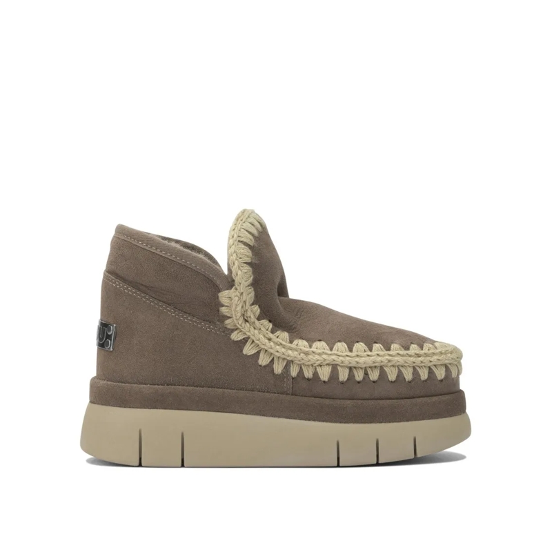 Mou Stiefel Sheepskin-Rubber Ankle Boots Grey