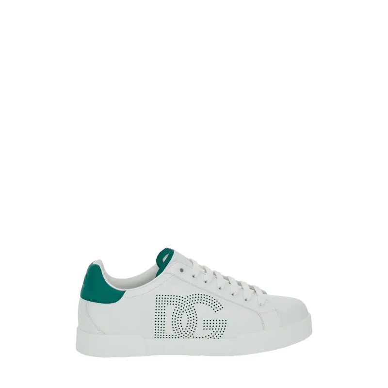 Dolce&Gabbana Low-Top-Sneaker Portofino' White Low Top Sneakers With Perforated  White