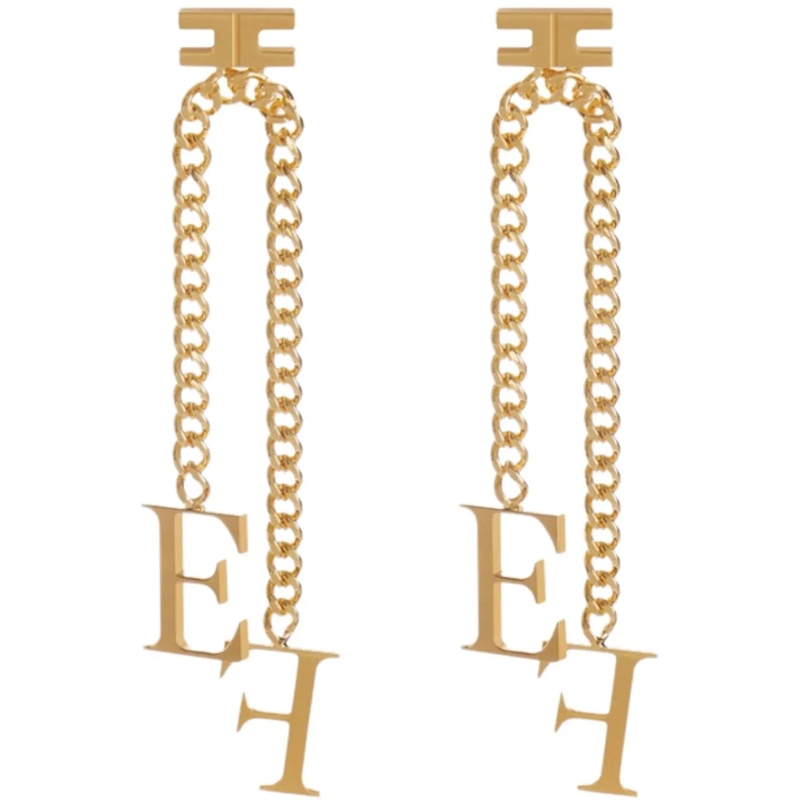 Elisabetta Franchi Créoles Bijoux Golden gold