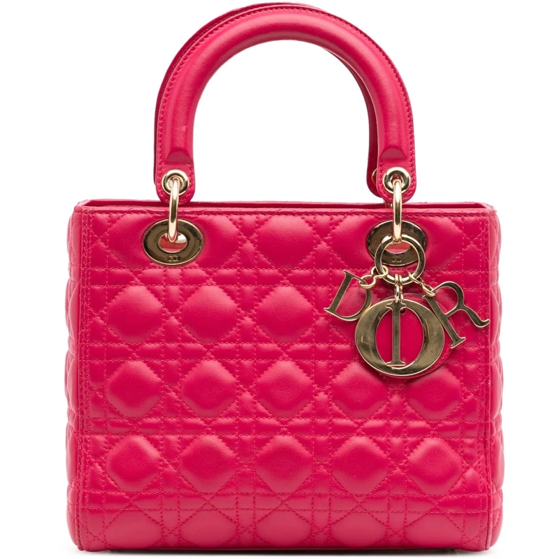 Christian Dior Schultertasche Medium Lambskin Cannage Lady Dior rose