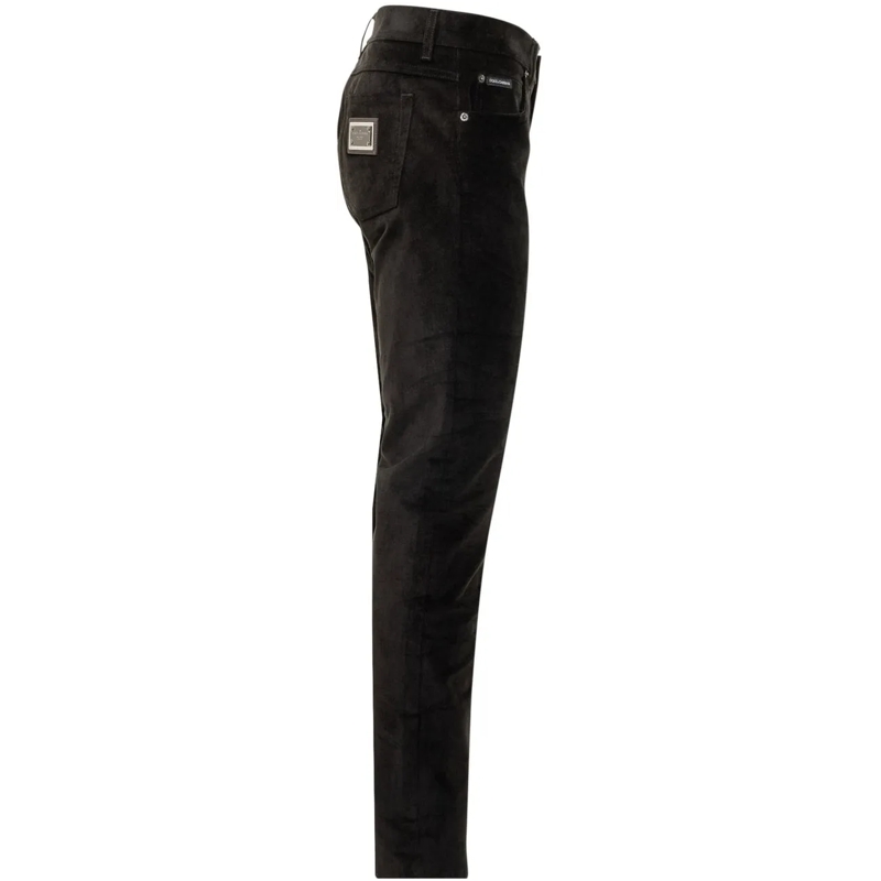 Dolce&Gabbana  Dolce & Gabbana Pantaloni in Velluto Uomo schwarz(Image 3)