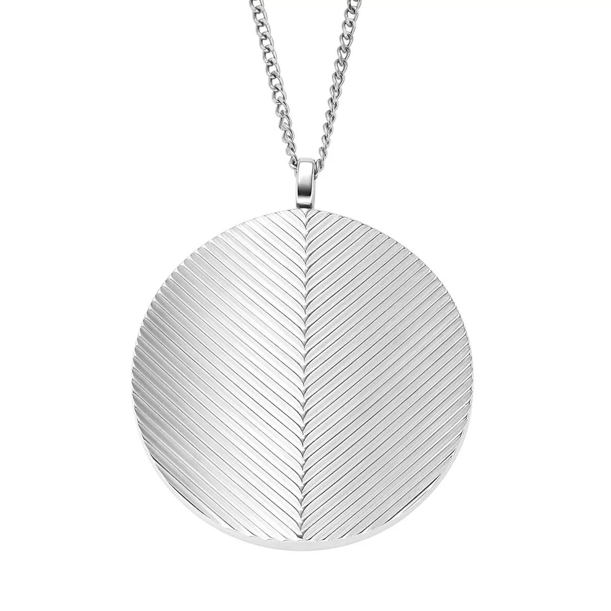 Fossil Halskette - Harlow Locket Collection Stainless Steel Pendant N - Gr. unisize - in Silber - für Damen