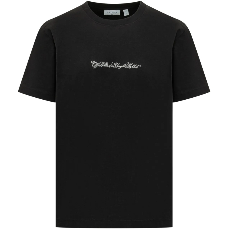Off-White T-shirt T-shirt Script Arrow con Logo Corsivo schwarz