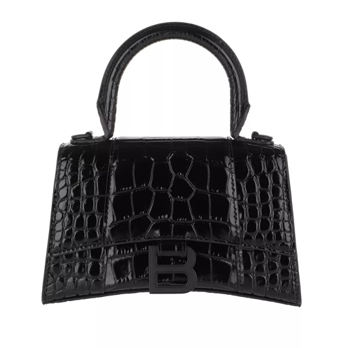 Balenciaga Hourglass Top Handle XS Shoulder Bag Black Axelremsväska