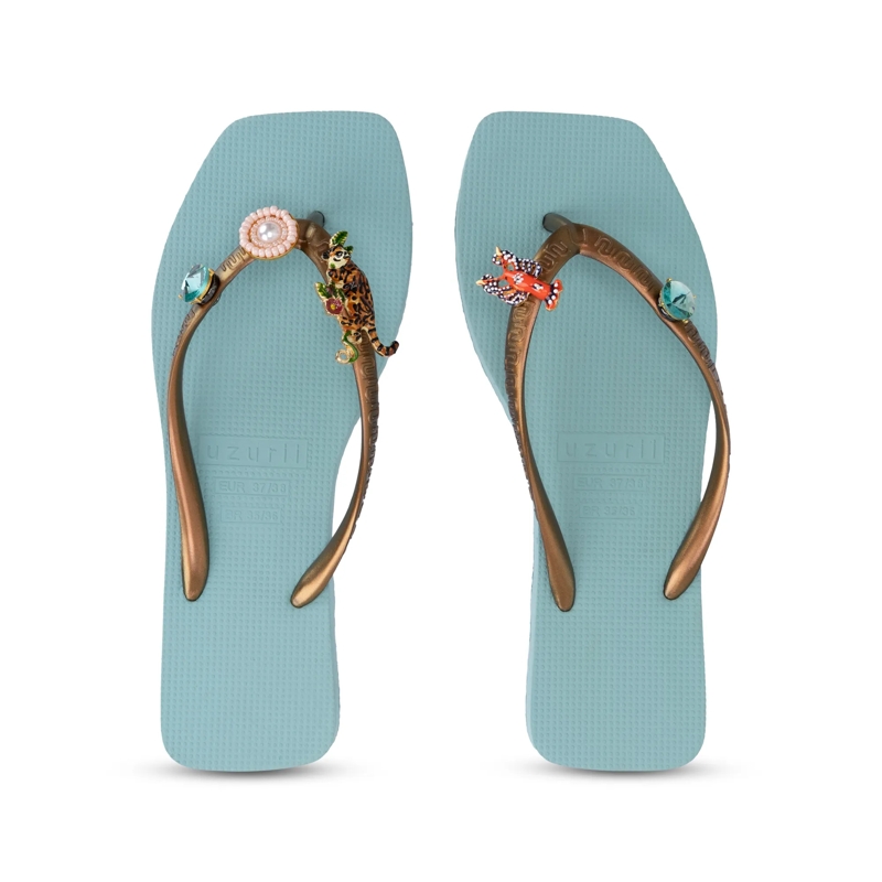 UZURII Flip Flops flip flop Flore Square Grande ocean
