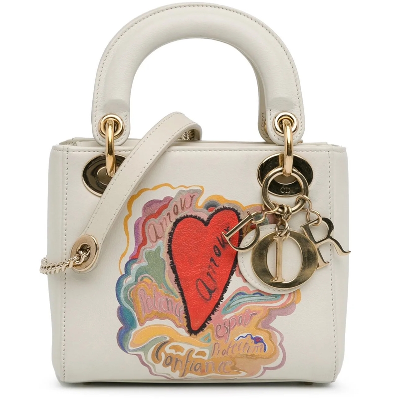 Christian Dior Tote DiorAmour Niki De Saint Phalle Mini Calfskin Lady  weiß