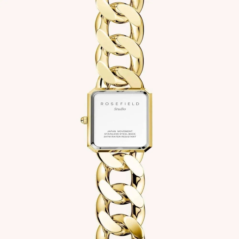 Rosefield Quarzuhr Damenuhr Octagon XS Studio Kettenoptik schwarz(Image 5)