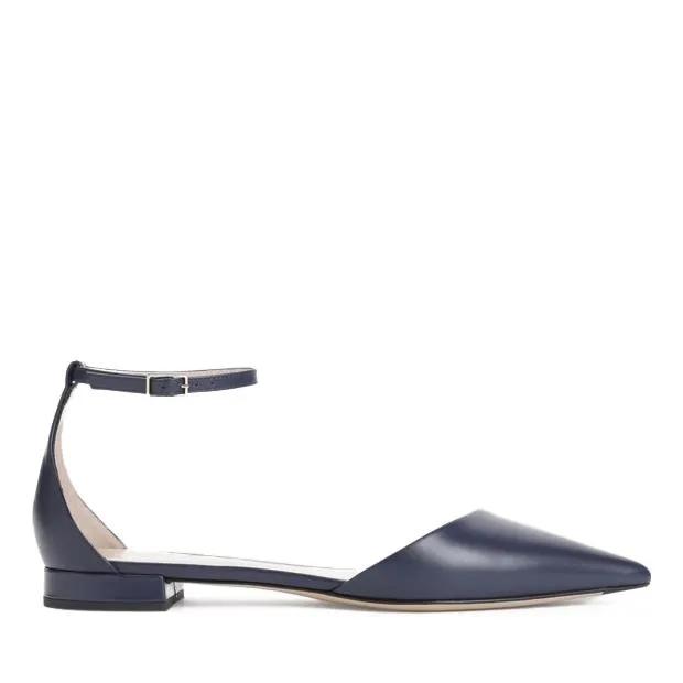 Giorgio Armani Loafers & Ballerinas - Midnight Blue Calf Leather Ballerina - Gr. 36 (EU) - in Blau - für Damen