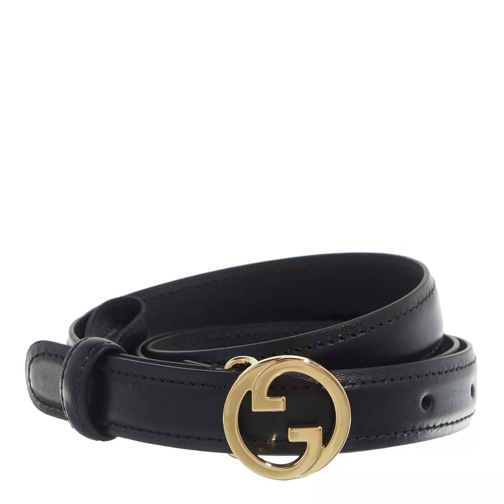 Gucci Blondie Thin Belt Black Leather Leren Riem