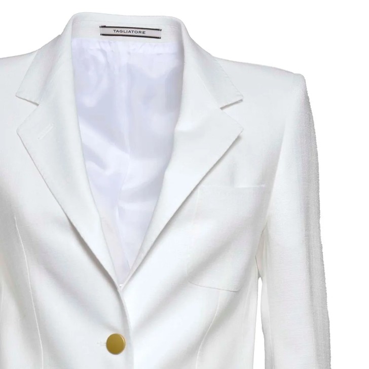 Tagliatore J-Parigi Single Breasted Jacket In White Viscose