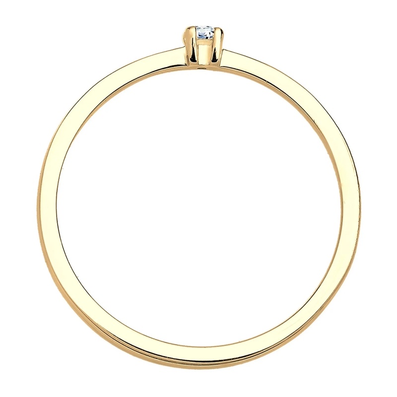 Elli Diamantring Ring Verlobung Solitär Diamant (0.03 ct.) 925 Silb gold(Image 7)