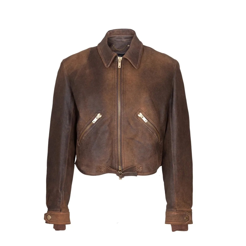 Golden Goose Veste en cuir Coffee  Journey Leather Jacket Brown