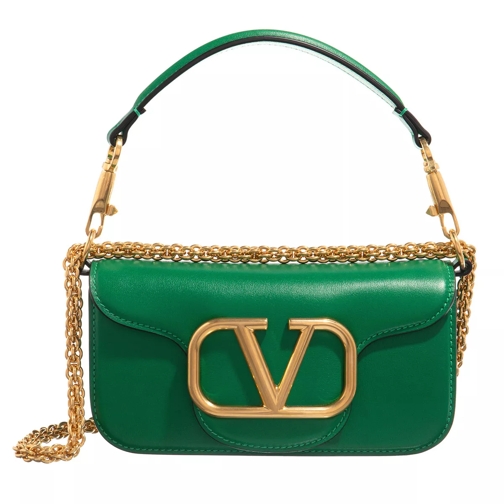 Valentino Garavani V Logo Small Shoulder Bag Leather  Green Sac à bandoulière