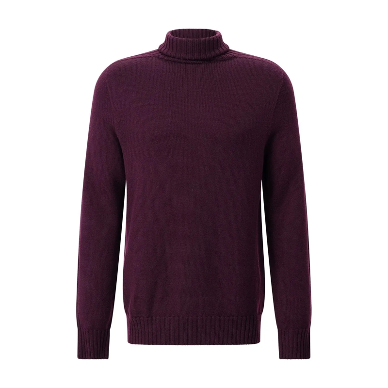 Dondup Pullover Rollkragenpullover Dolcevita aus Wolle Dunkelrot
