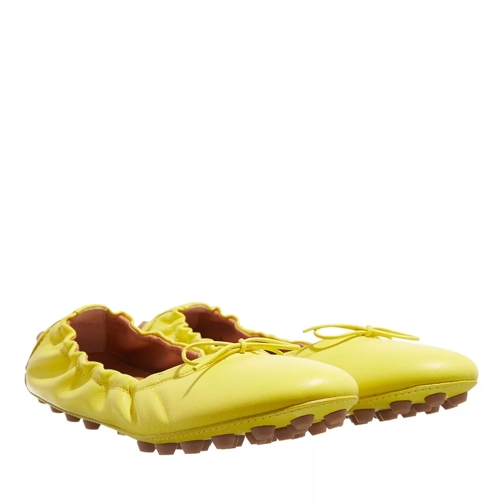 Tod's Leather Ballerinas Bubble Loafer Yellow/Brown Ballerina Slipper