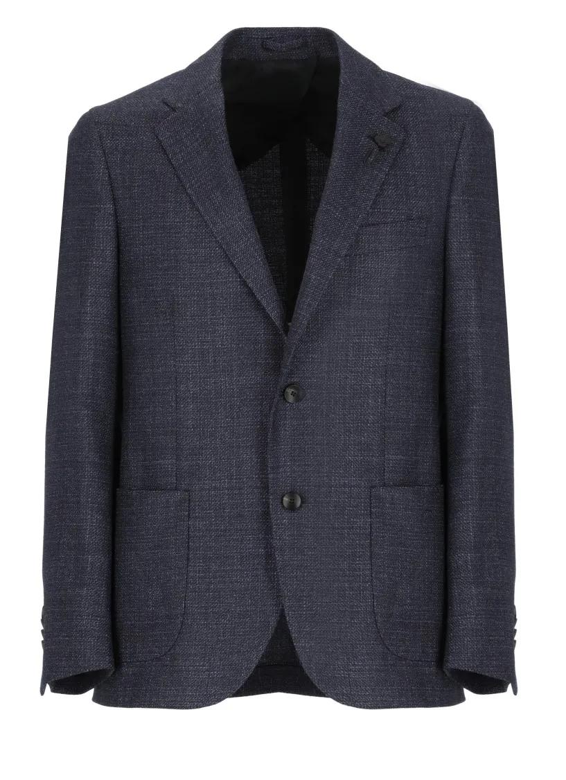 Lardini - Wool And Silk Jacket - Größe 48 - blau