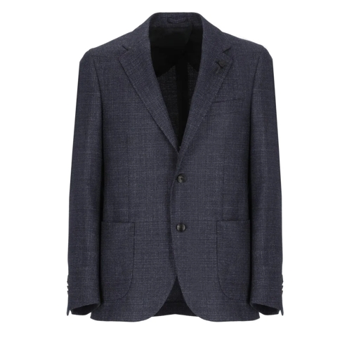 Lardini Wool And Silk Jacket Blue Blazer