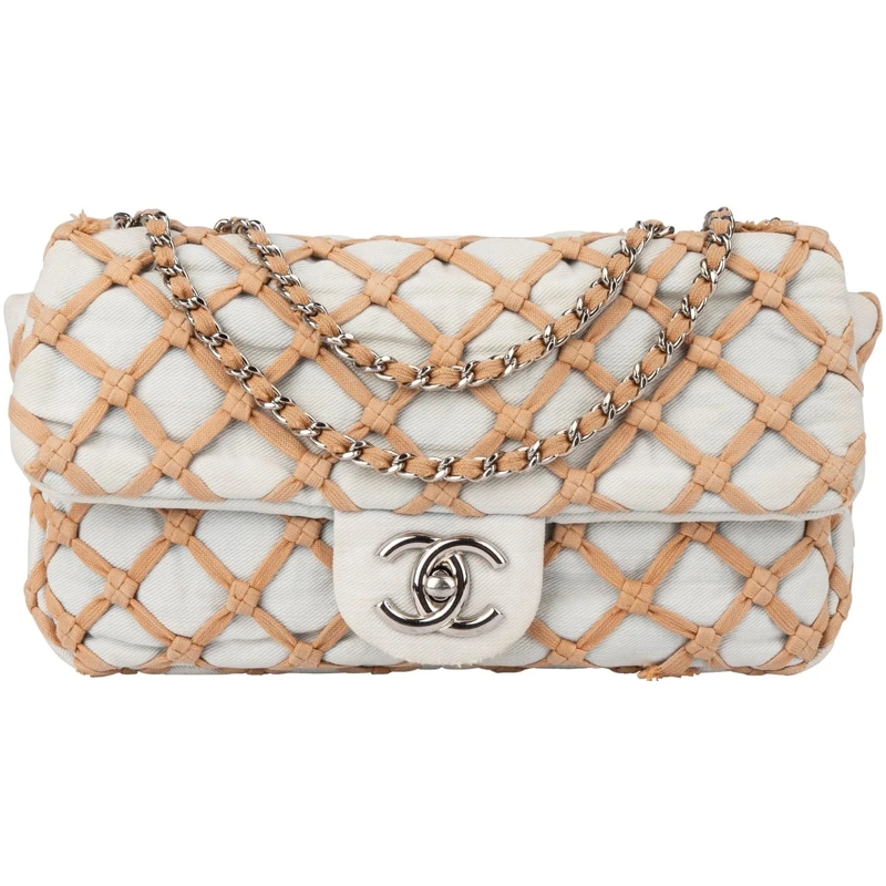 Chanel Tote Chanel Denim Canebiers Single Flap Crossbody Bag blau