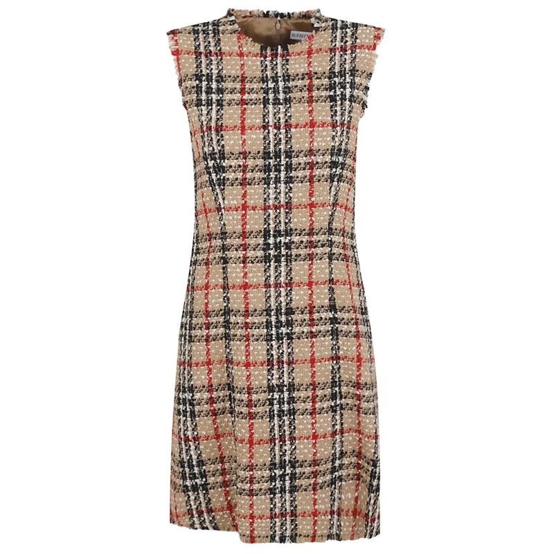Burberry Minikleid Classic Plaid Mini Dress With Structured Silhouett Pink
