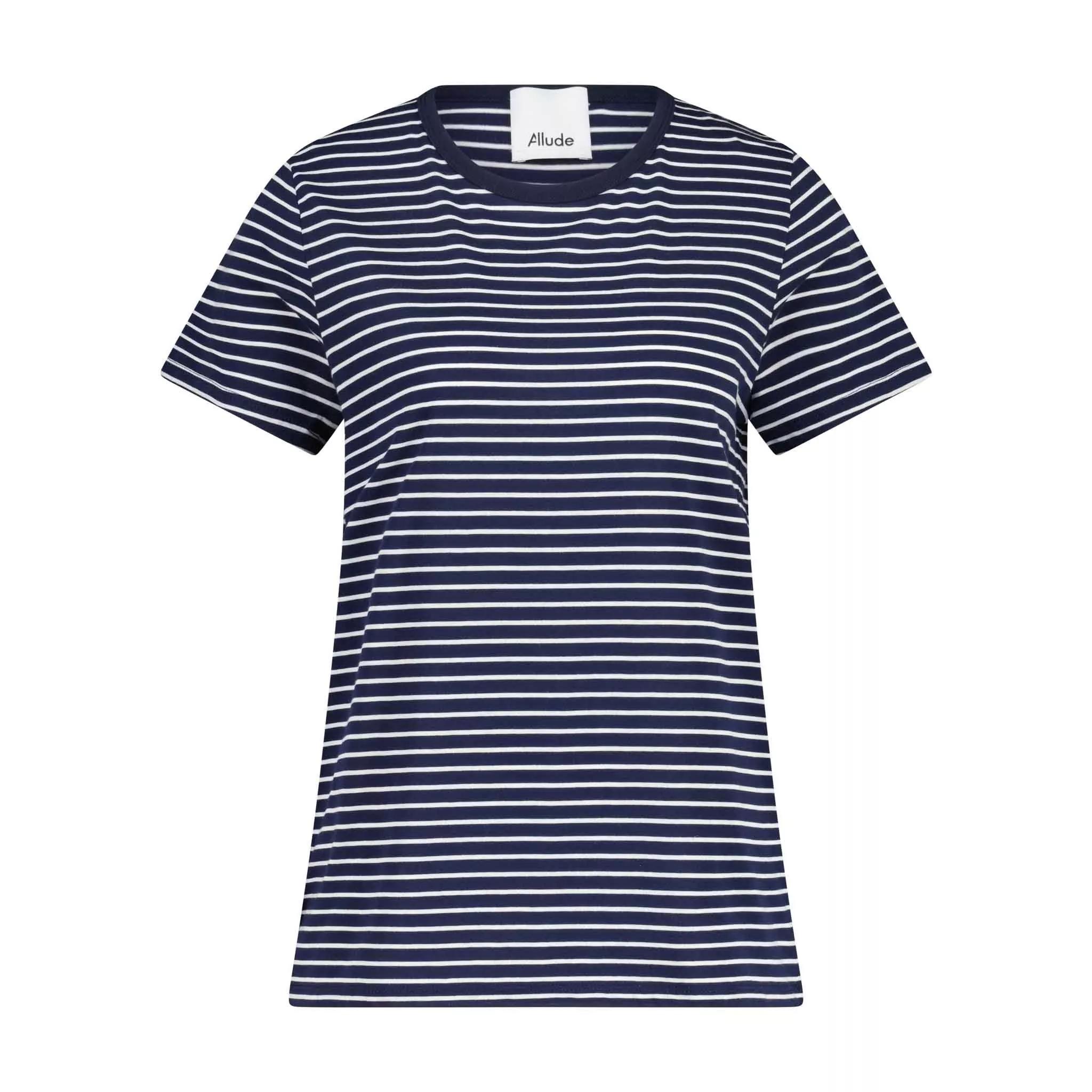 Thumbnail - Allude - T-Shirt im gestreiften Design 47702375727450 - Größe M - dark blue