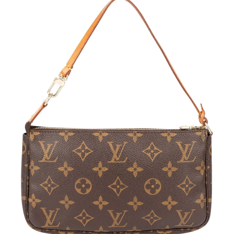 Louis Vuitton Schultertasche Louis Vuitton Canvas Monogram Pochette Accessoire  braun